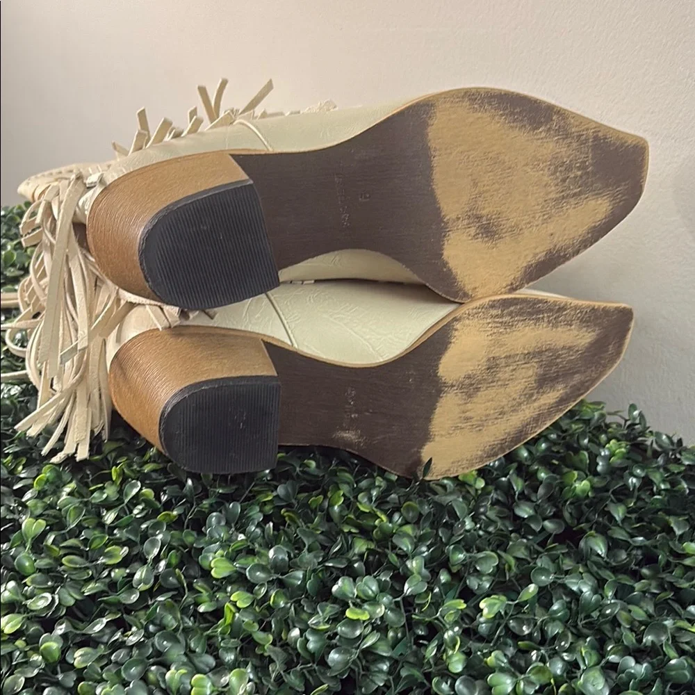 Fringe Western Boots - Cream - Picture 3 of 11